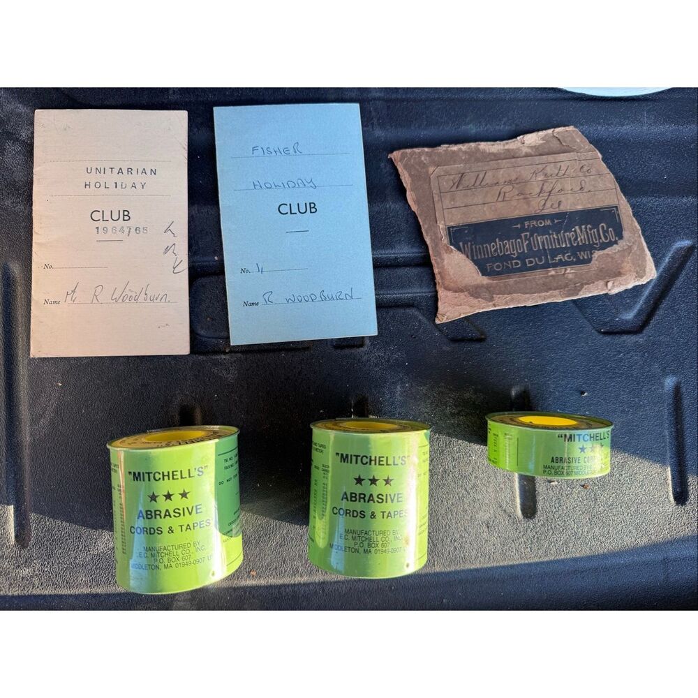 Vintage bundle Mitchell’s polishing tape UL European ledger booklet paper epheme